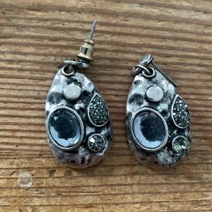 Silver costume earrings